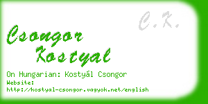 csongor kostyal business card